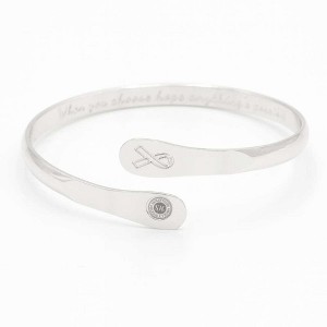 Cancer Awareness Bracelets, Engraved Bracelets When you choose hope anything’s possible in Silver of Gold 9 inches - 1 of 4