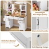 Vanity Desk with Lights and Mirror, 47" Farmhouse Makeup Dressing Table with 5 Drawers, White Storage Organizer for Women's Bedroom, White - 4 of 4