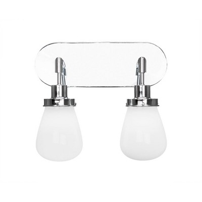 Toltec Lighting Meridian 2 - Light Vanity in  Chrome with 5" White  Shade