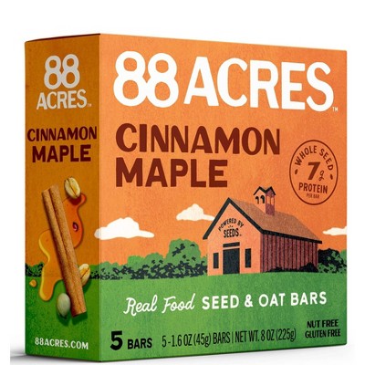 88 Acres Cinnamon Maple Seed & Oat Granola Bars - 7g Protein - 8oz/5ct