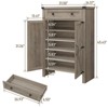 5-Tier Shoe Storage Cabinet with Adjustable Shelves & Drawer, Wooden Shoes Rack - 2 of 4