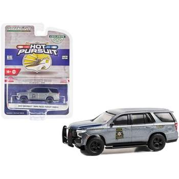 2022 Chevrolet Tahoe Police Pursuit Vehicle (PPV) Gray Met with Blue Hood and Rear Gate 1/64 Diecast Model Car by Greenlight