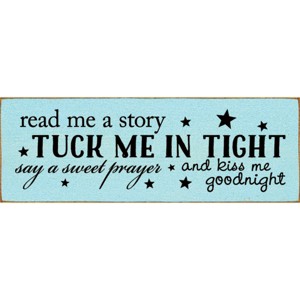 Slickblue Sweet Goodnight Quote Sign, 3.5x10 Rustic Knotty Pine Wood Plaque, Wall or Shelf Decor - 1 of 3