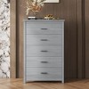 CAVINAS 5 Drawers Dresser for Bedroom,Country Style Dresser with Black Handles for Kids Room,Living Room,Entry and Hallway,Brown/Gray/White - 2 of 4