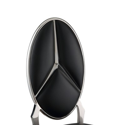 Black Faux Leather Upholstered Side Chair with Metal Frame