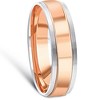 Pompeii3 Mens 14k White & Rose Gold Ring Two Tone Polished Wedding Band 6MM - 3 of 4