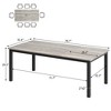 Homhougo 78.7 Inch Long Dining Table for 6 People, Large Rectangle Kitchen Table with Sturdy Metal Legs Gray - 2 of 4