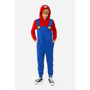 OppoSuits Kids Official Nintendo Union Suits - Mario And Luigi Jumper Pyjamas - 1 of 4