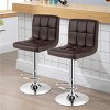 Costway Set of 4 PU Leather Bar Stool Swivel Bar Chair w/ Adjustable Height - 4 of 4