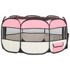 VidaXL Foldable Dog Playpen with Carrying Bag Pink 57.1 in.x57.1 in.x24 in. - 4 of 4