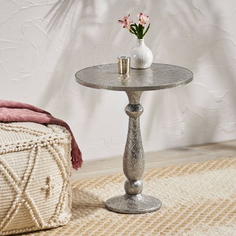 Desmet Boho Glam Iron Accent Table Silver - Christopher Knight Home, 3 of 8