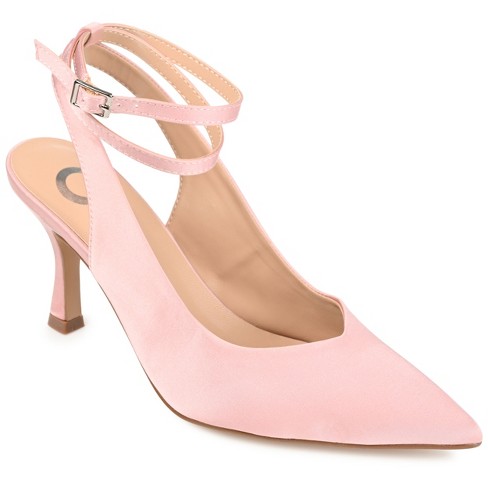 Journee Collection Womens Marcella Buckle Mid Stiletto Pointed Toe Pumps  Rose 6.5