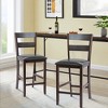 Costway 4-Pieces Bar Stools Counter Height Chairs w/ PU Leather Seat Espresso - image 2 of 4