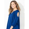 Catherines Women's Plus Size Cold Shoulder Stud Accented Top - 3 of 4