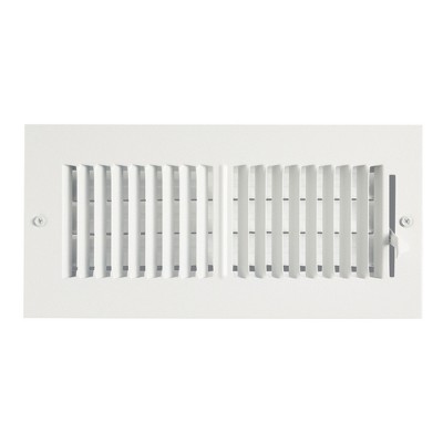 Built Industrial White Air Vent Register, 4x10 Vent Cover with Damper for Wall or Ceiling for HVAC Systems with 9.25 x 3.25 Inch Opening