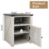 Vipbear 18" Rustic Nightstand with Chargers Dark Gray Living Room Rustic Nightstand Wooden Nightstand - 2 of 4