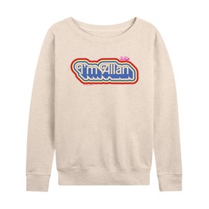 Women's - Barbie - I'm Allen Lightweight French Terry Wide Neck Long Sleeve Shirt - 1 of 4