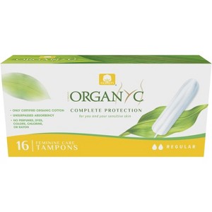 Organyc Cotton Tampons Without Applicator Regular, 16 Ct - 1 of 4