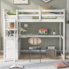 Whisen Wood Loft Bed with Desk, Shelves and Two Built-in Drawers - 2 of 4