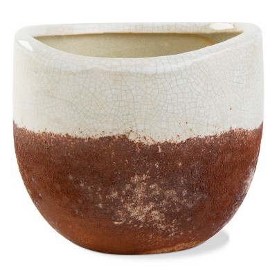 tagltd Ibiza Terracotta Planter Medium, 4.72L x 4.72W x 3.94H inches, Fits up to a 4 inch drop in pot