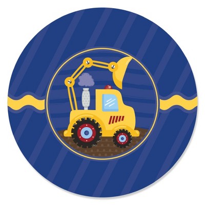 Construction Truck Personalized Hershey Kiss Baby Birthday Party Sticker Label 