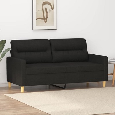 vidaXL 2-Seater Sofa Black 55.1 in. Fabric