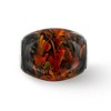 Black Bow Jewelry Fenton Sterling Silver Black/Orange Autumn Fires Glass Bead Charm - 3 of 4