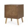 Hulett Contemporary End Table with Storage Walnut/Natural/Antique Gold - Christopher Knight Home: Fir Wood, Drawer, Spot Clean - 4 of 4