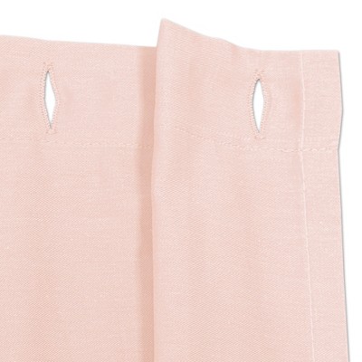 Pink Cotton Bohemian Shower Curtain with Tassel Fringe