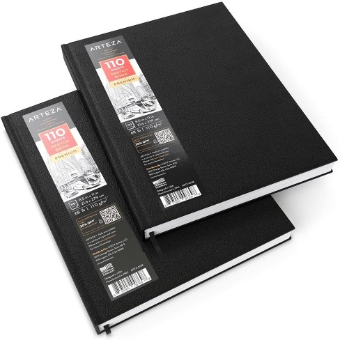 Arteza Sketch Pad, Hardcover, 8.5x11, 110 Sheets Of Drawing Paper - 2 Pack  : Target