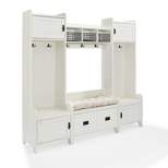 4pc Fremont Entryway Kit Two Towers Bench and Shelf White - Crosley