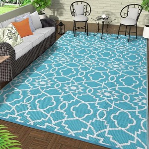 homfan Outdoor Rug - Waterproof Reversible for Patio, RV, Deck, Backyard - 1 of 4