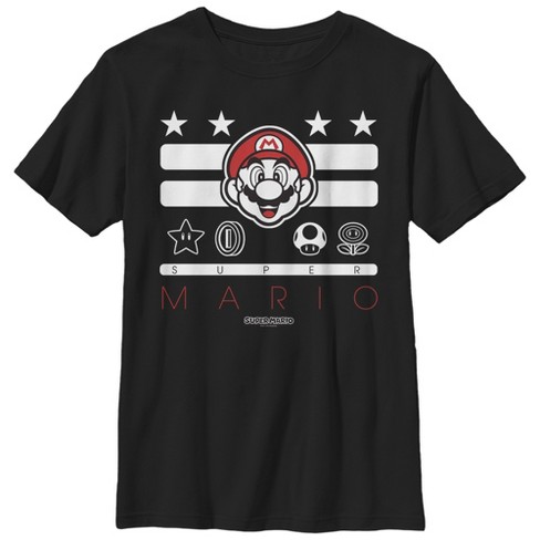 Boy's Nintendo Super Mario Power Up T-Shirt - Black - Small