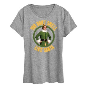 Women's - ELF - Christmas You Don't Smell Like Santa Short Sleeve Graphic T-Shirt - 1 of 4
