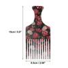 Unique Bargains Plastic Wide Tooth Hair Pick Comb Hair Styling Tool Flower Pattern Red Black 1 Pc - 3 of 4