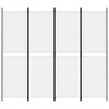 vidaXL 4-Panel Room Divider - 78.7"x70.9" Fabric Partition - White - Portable and Foldable Design - Modern Style, Durable Material - Easy Assembly - 3 of 4
