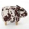 Velvet Cow-Shaped Ottoman with Cute Wood Foot for Adult Living Room, Bedroom, Nursery Gameroom, Playroom, Porch Furniture - image 3 of 4