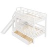 Polibi Twin Over Twin Bunk Bed with Slide, Staircase Storage & Underbed Drawers - 2 of 4