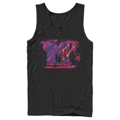 Men's Mtv Dot Print Globe Logo Tank Top : Target