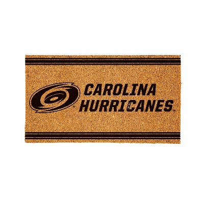 Evergreen Carolina Hurricanes Logo Turf Mat, Brown- 28 x 16 Inches Indoor Outdoor Doormat