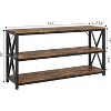 55 in Industrial 3-Tier Console Table with Storage Shelves – Rectangular Entryway Sofa Table for Hallway, Living Room and Bedroom - 2 of 4