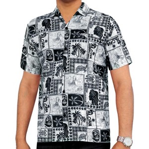 LA LEELA Men's Short Sleeve Button Down Hawaii Shirts Party Beach Short Sleeves Casual Shirts for Men - 1 of 4