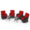 UPTIOT 6-Piece Wicker Swivel Outdoor Rocking Chairs Patio Conversation Set - 2 of 4