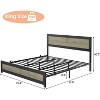 Homhougo Full Size Bed Frame with Headboard, Industrial Platform Bed Frame with Charge Station, No Box Spring Needed, Easy to Assemble, Gray - 3 of 4