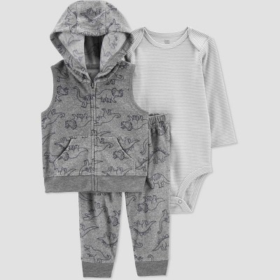 Image of Carter's Just One You® Baby Boys' Dino Top & Bottom Set - Gray Newborn