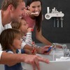 Toothbrush Holder and Dispenser, Toothbrush Holders Wall Mounted Shower, Large Capacity Tray, 6 Brush Slots 3 Cups 1 Cosmetic Drawer (White 3-Cup) - 2 of 4