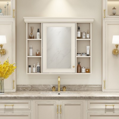 Bathroom Storage Cabinet,Medicine Cabinet With Mirror Door And Open Shelves,Bathroom Cabinet,Wall Mounted Bathroom Cabinet-Cuddlewood
