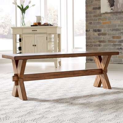 Sedona Trestle Dining Bench Brown - Home Styles