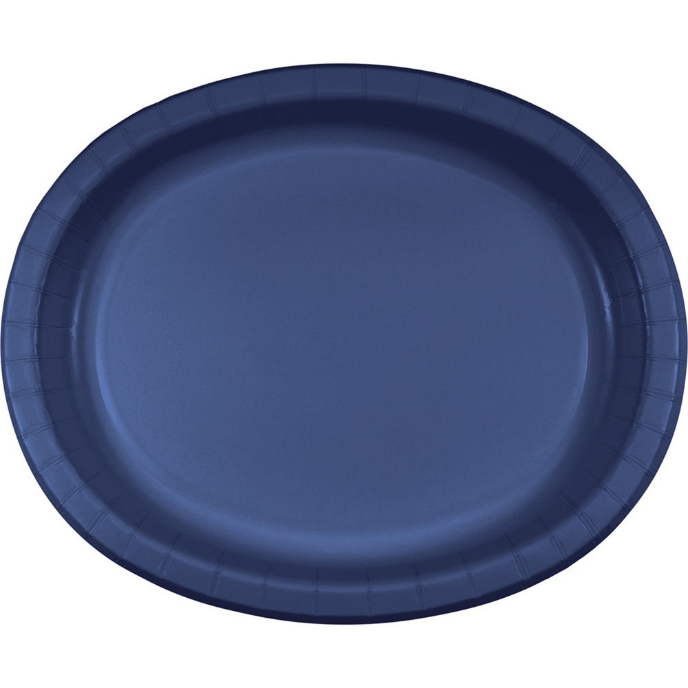 Photos - Other tableware 24ct Navy Blue Oval Plates Blue