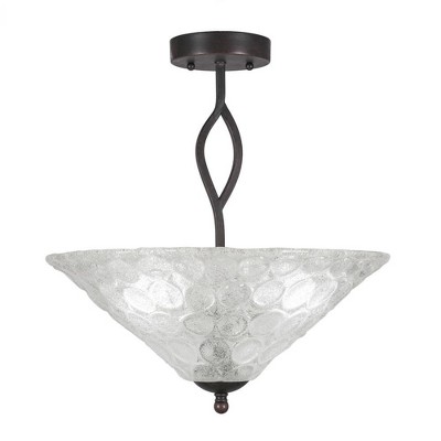 Toltec Lighting Revo 3 - Light Flush Mount in  Dark Granite with 16" Italian Bubble Shade